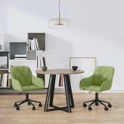 vidaXL Chaises de salle à manger pivotantes 2 pcs Vert clair Velours