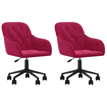 vidaXL Chaises de salle à manger pivotantes 2 pcs Velours rouge bordeaux