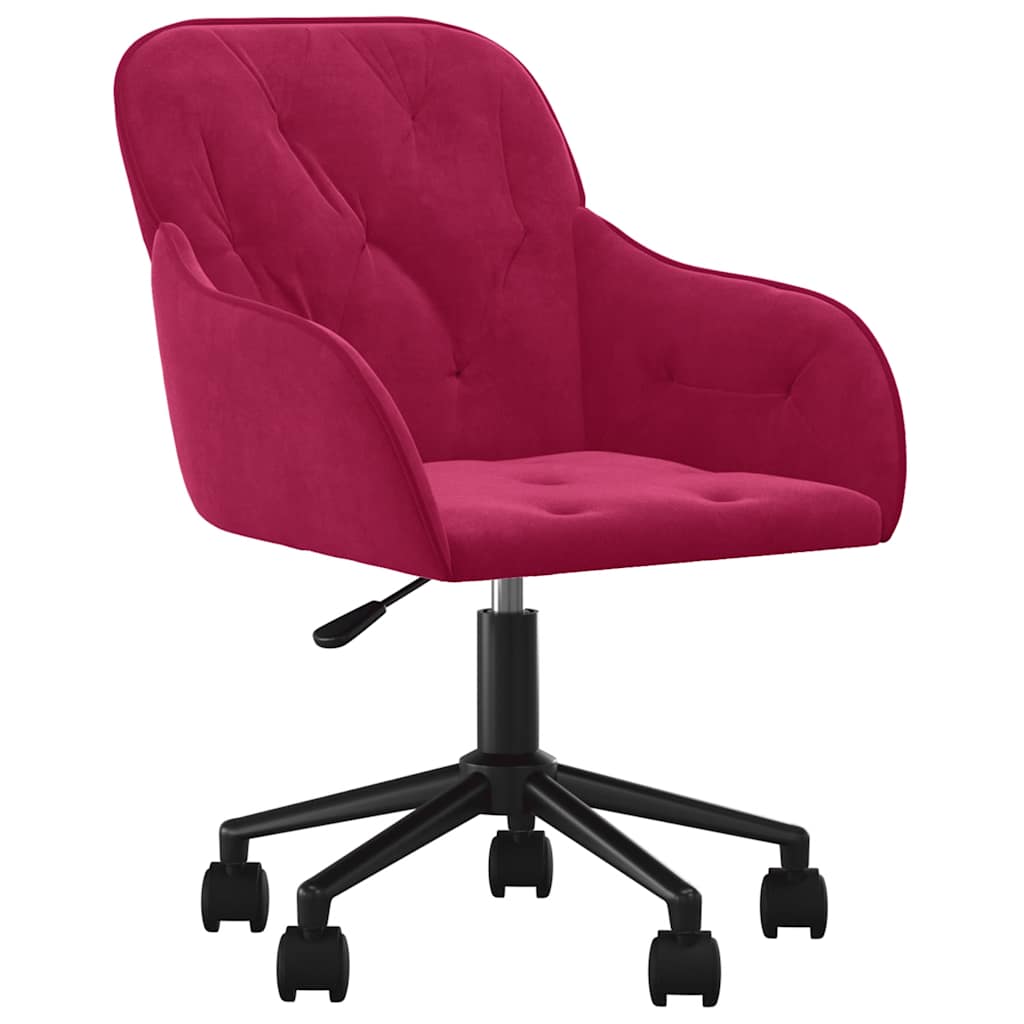 vidaXL Chaises de salle à manger pivotantes 2 pcs Velours rouge bordeaux
