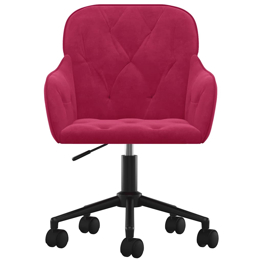 vidaXL Chaises de salle à manger pivotantes 2 pcs Velours rouge bordeaux