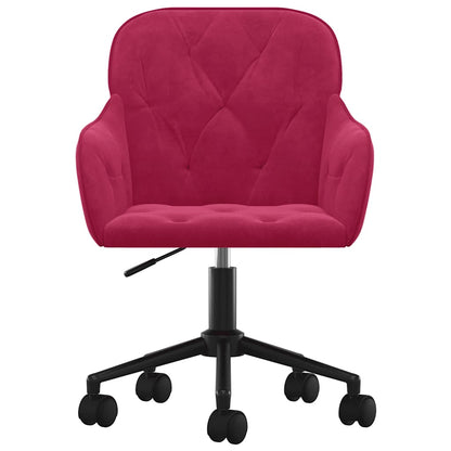 vidaXL Chaises de salle à manger pivotantes 2 pcs Velours rouge bordeaux