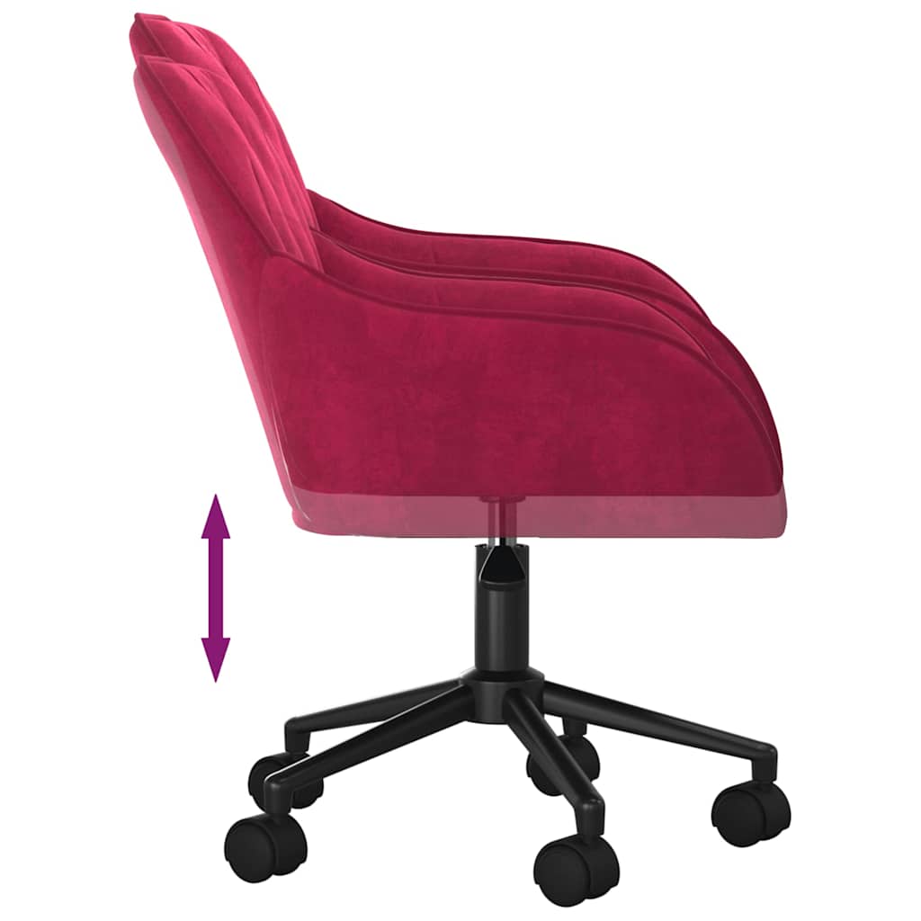 vidaXL Chaises de salle à manger pivotantes 2 pcs Velours rouge bordeaux
