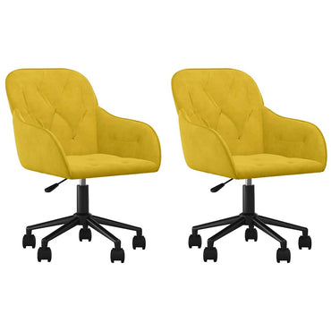 vidaXL Chaises de salle à manger pivotantes 2 pcs Velours Jaune