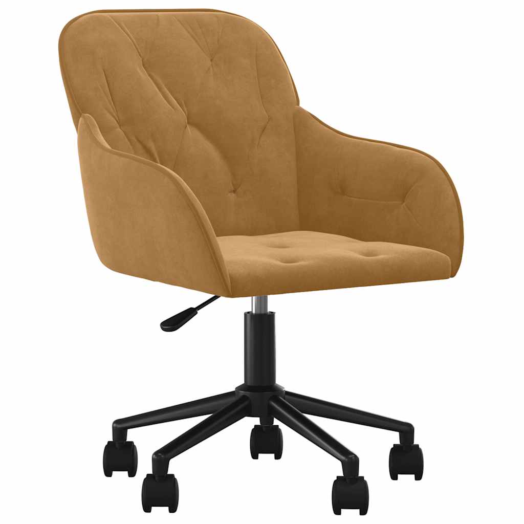 vidaXL Chaises de salle à manger pivotantes 2 pcs Velours marron
