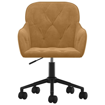 vidaXL Chaises de salle à manger pivotantes 2 pcs Velours marron
