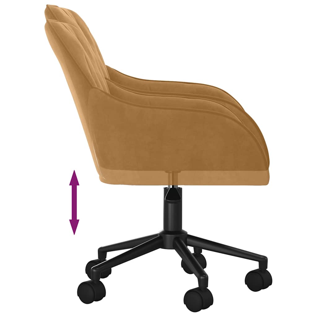 vidaXL Chaises de salle à manger pivotantes 2 pcs Velours marron