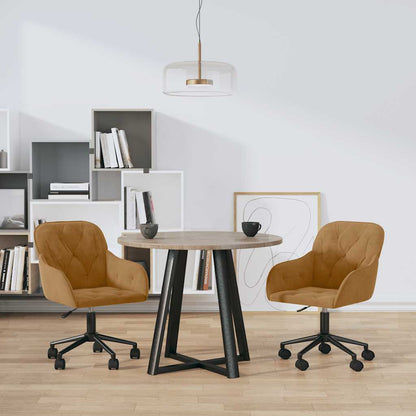 vidaXL Chaises de salle à manger pivotantes 2 pcs Velours marron
