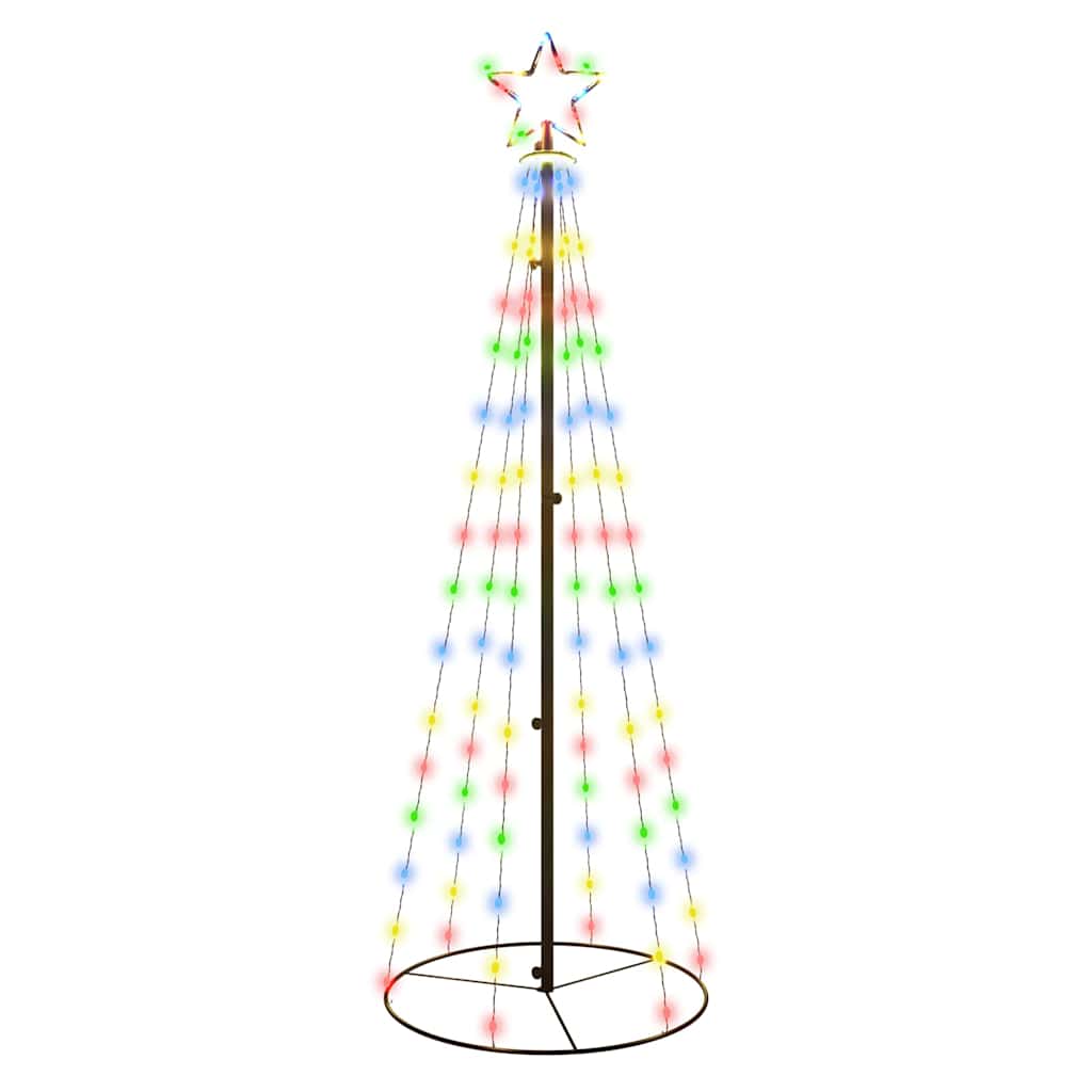 vidaXL LED-Weihnachtsbaum Kegelform Mehrfarbig 108 LEDs 70x180 cm