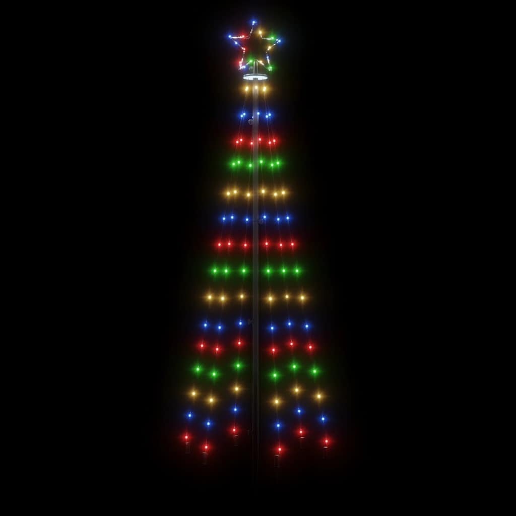 vidaXL LED-Weihnachtsbaum Kegelform Mehrfarbig 108 LEDs 70x180 cm