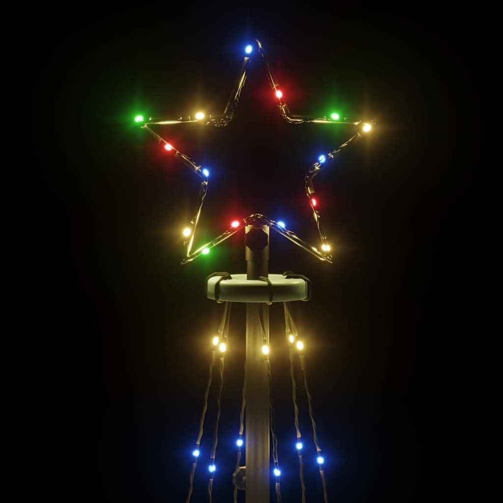 vidaXL LED-Weihnachtsbaum Kegelform Mehrfarbig 108 LEDs 70x180 cm