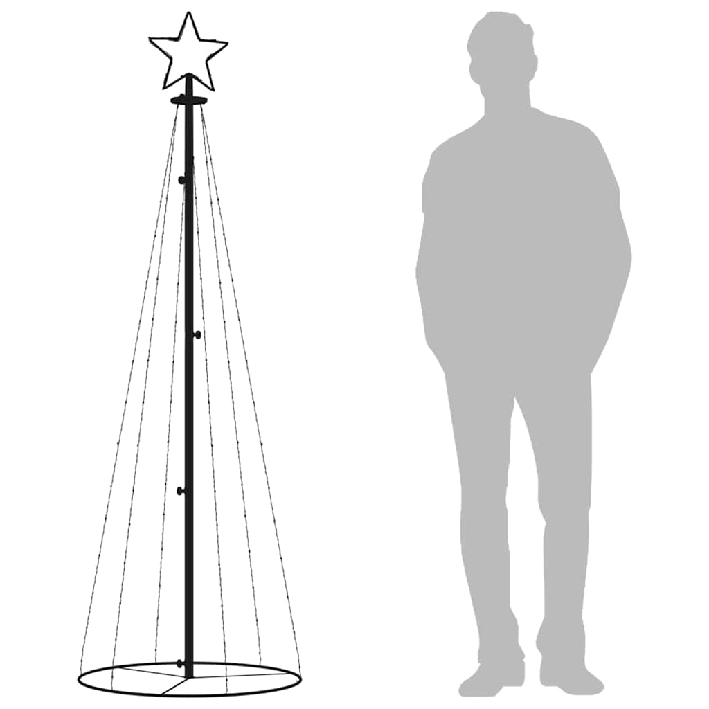 vidaXL LED-Weihnachtsbaum Kegelform Mehrfarbig 108 LEDs 70x180 cm