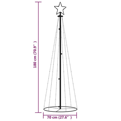 vidaXL LED-Weihnachtsbaum Kegelform Mehrfarbig 108 LEDs 70x180 cm