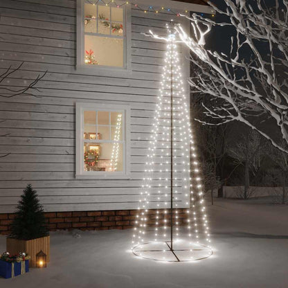 vidaXL LED-Weihnachtsbaum Kegelform Kaltweiß 310 LEDs 100x300 cm