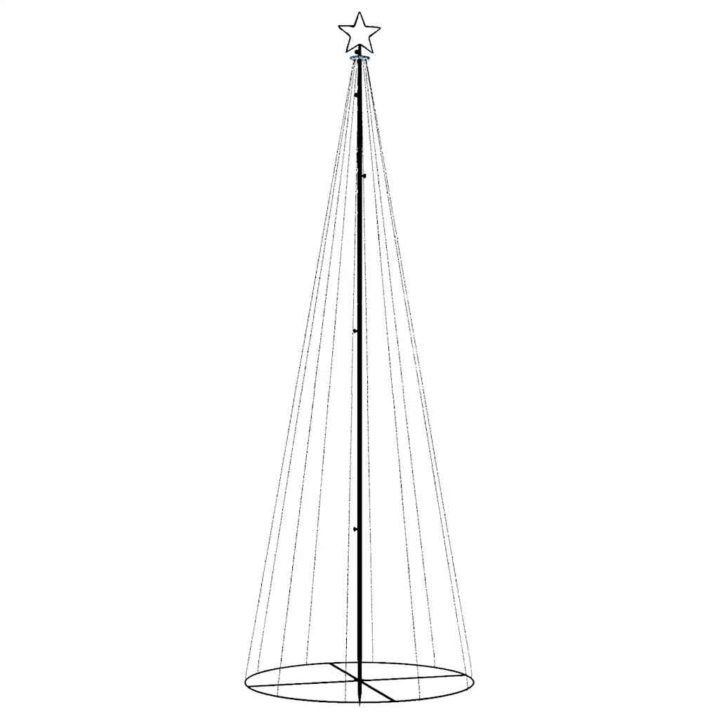 vidaXL LED-Weihnachtsbaum Kegelform Mehrfarbig 310 LEDs 100x300 cm