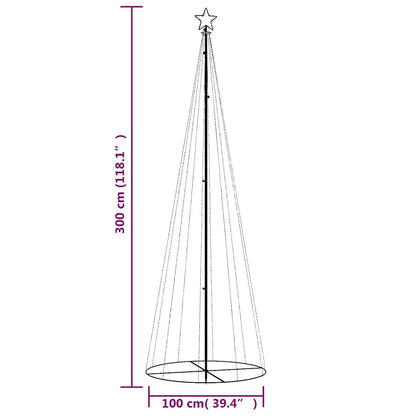 vidaXL LED-Weihnachtsbaum Kegelform Mehrfarbig 310 LEDs 100x300 cm