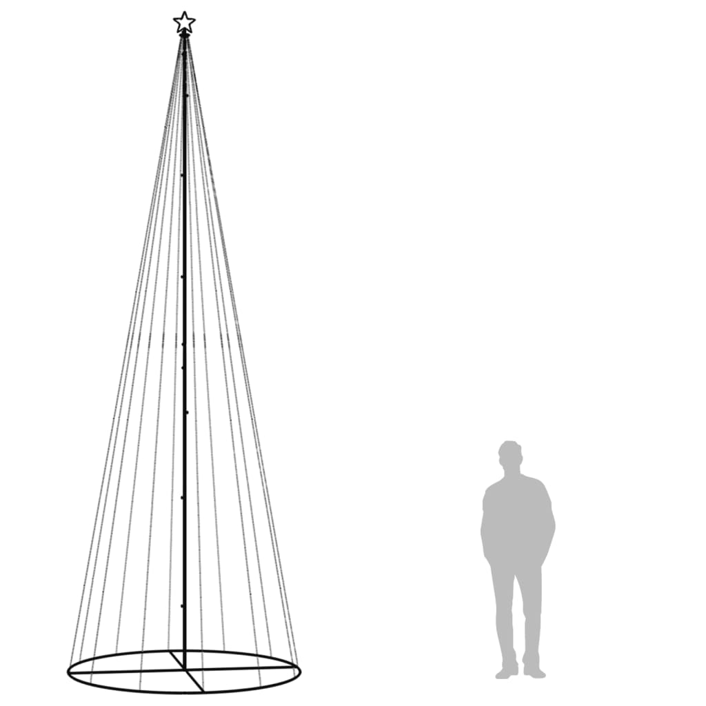 vidaXL LED-Weihnachtsbaum Kegelform Warmweiß 732 LEDs 160x500 cm