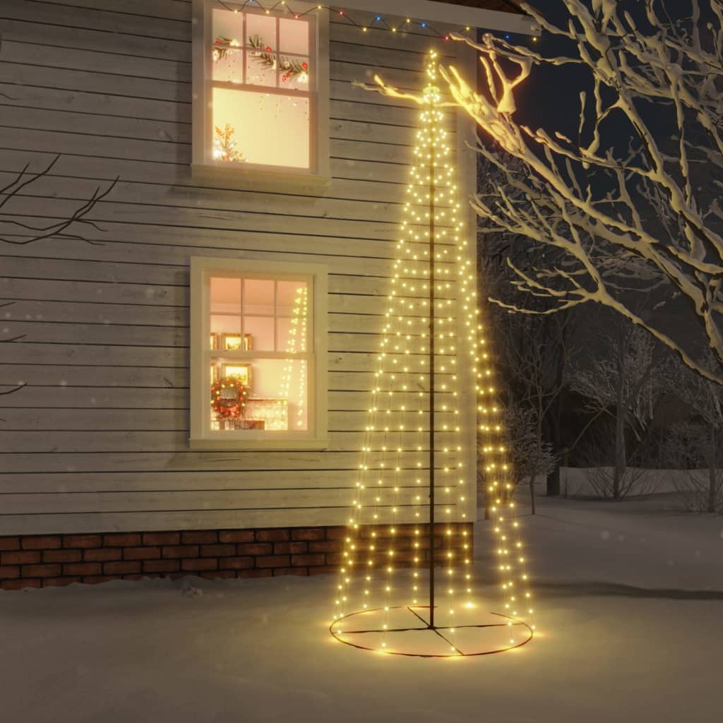 vidaXL LED-Weihnachtsbaum Kegelform Warmweiß 732 LEDs 160x500 cm