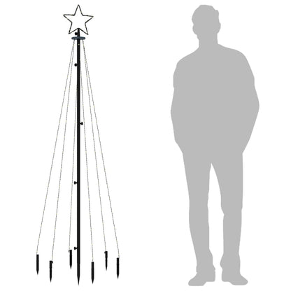 vidaXL LED-Weihnachtsbaum mit Erdnägeln Blau 108 LEDs 180 cm