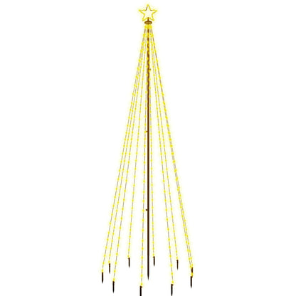 vidaXL LED-Weihnachtsbaum mit Erdnägeln Warmweiß 310 LEDs 300 cm