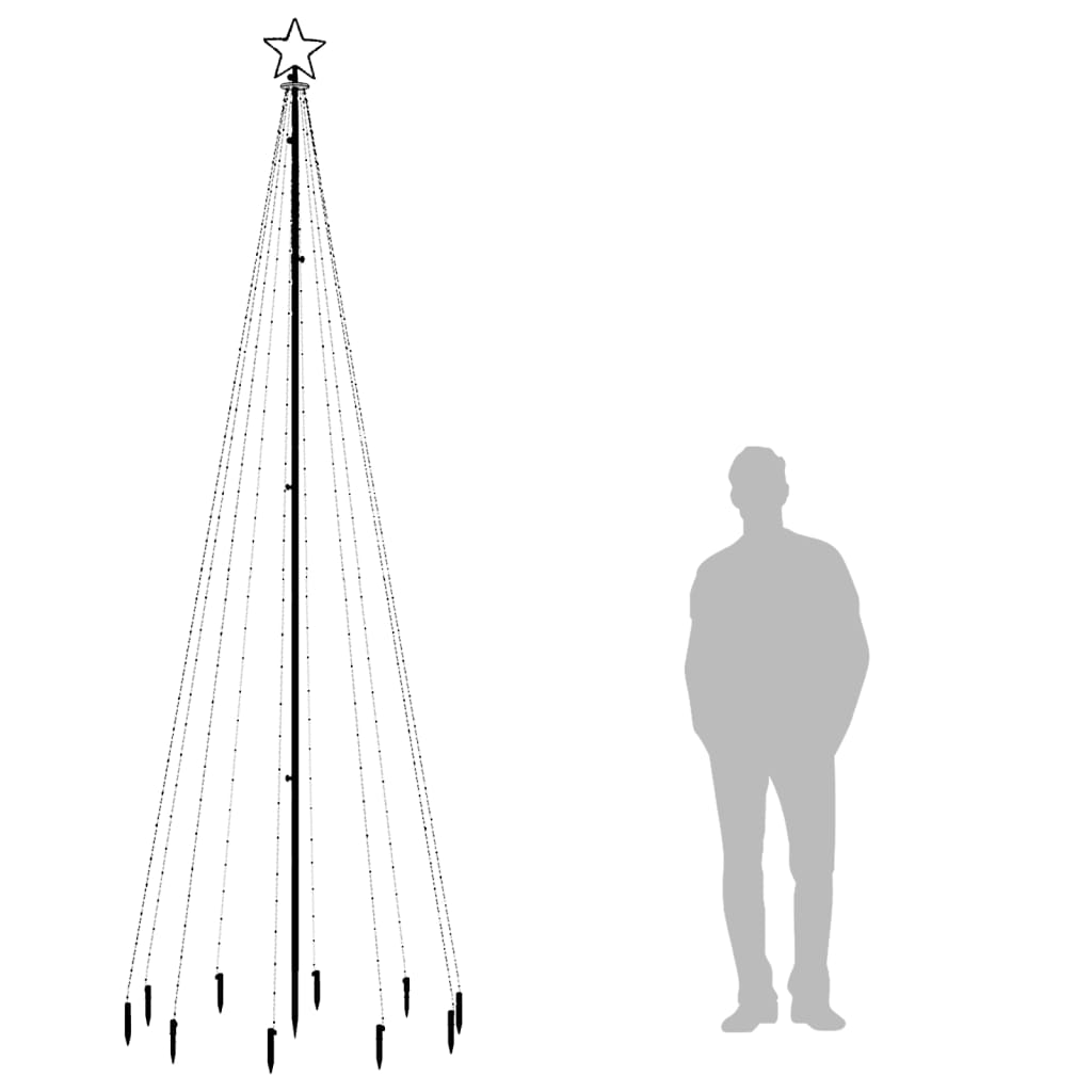 vidaXL LED-Weihnachtsbaum mit Erdnägeln Warmweiß 310 LEDs 300 cm