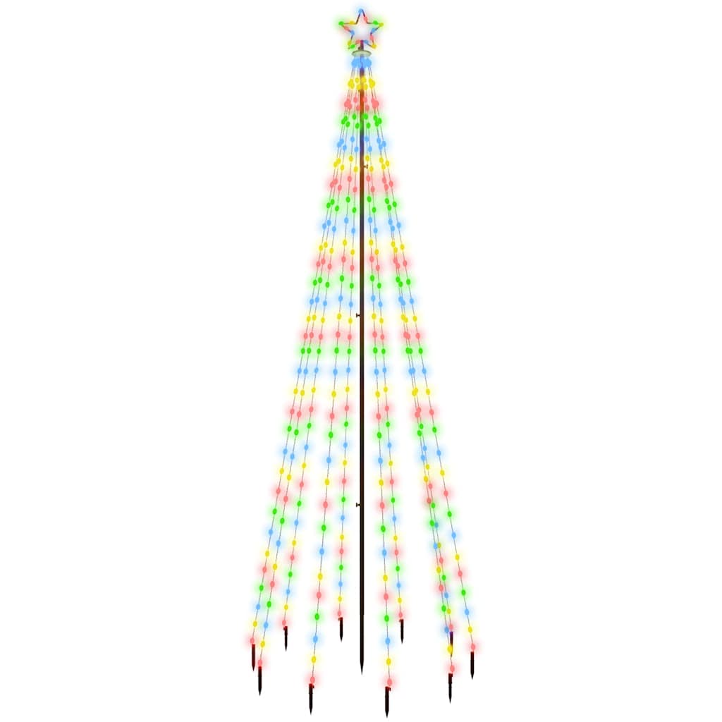 vidaXL Sapin de Noël à LED avec piquets de terre Multicolore 310 LED 300 cm