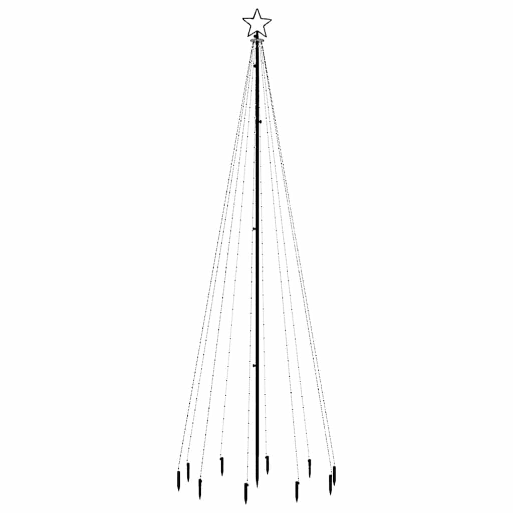 vidaXL Sapin de Noël à LED avec piquets de terre Multicolore 310 LED 300 cm
