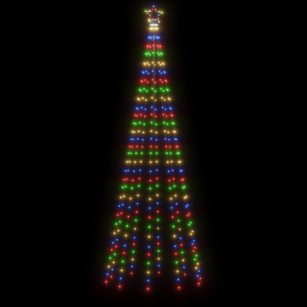 vidaXL Sapin de Noël à LED avec piquets de terre Multicolore 310 LED 300 cm