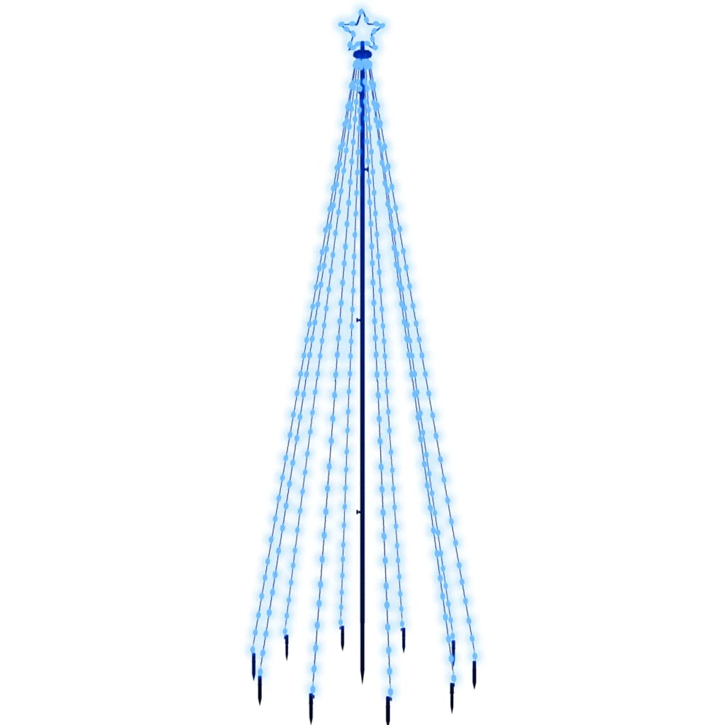 vidaXL LED-Weihnachtsbaum mit Erdnägeln Blau 310 LEDs 300 cm