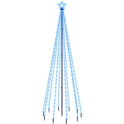 vidaXL LED-Weihnachtsbaum mit Erdnägeln Blau 310 LEDs 300 cm