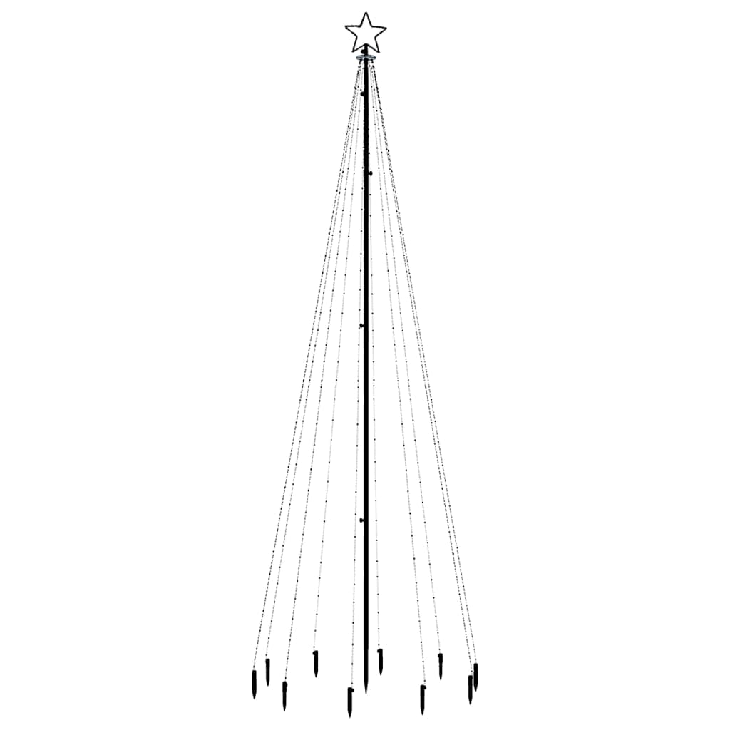 vidaXL LED-Weihnachtsbaum mit Erdnägeln Blau 310 LEDs 300 cm