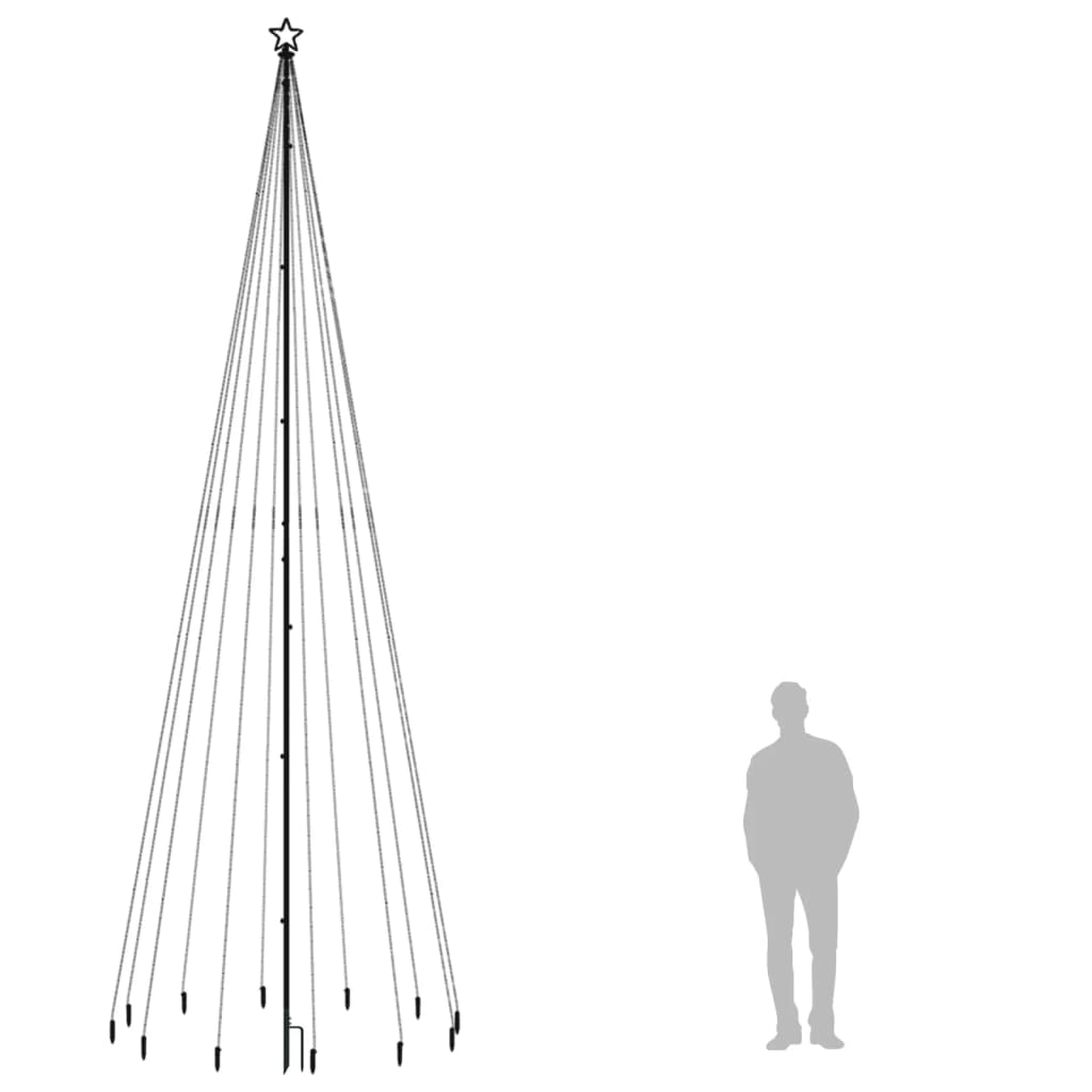 vidaXL LED-Weihnachtsbaum mit Erdnägeln Kaltweiß 732 LEDs 500 cm