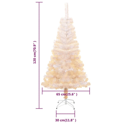 vidaXL Künstlicher Weihnachtsbaum Schillernde Spitzen Weiß 120 cm PVC