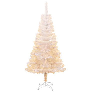 vidaXL Künstlicher Weihnachtsbaum Schillernde Spitzen Weiß 150 cm PVC