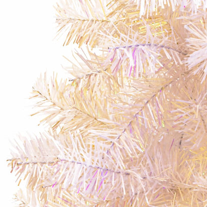 vidaXL Künstlicher Weihnachtsbaum Schillernde Spitzen Weiß 150 cm PVC