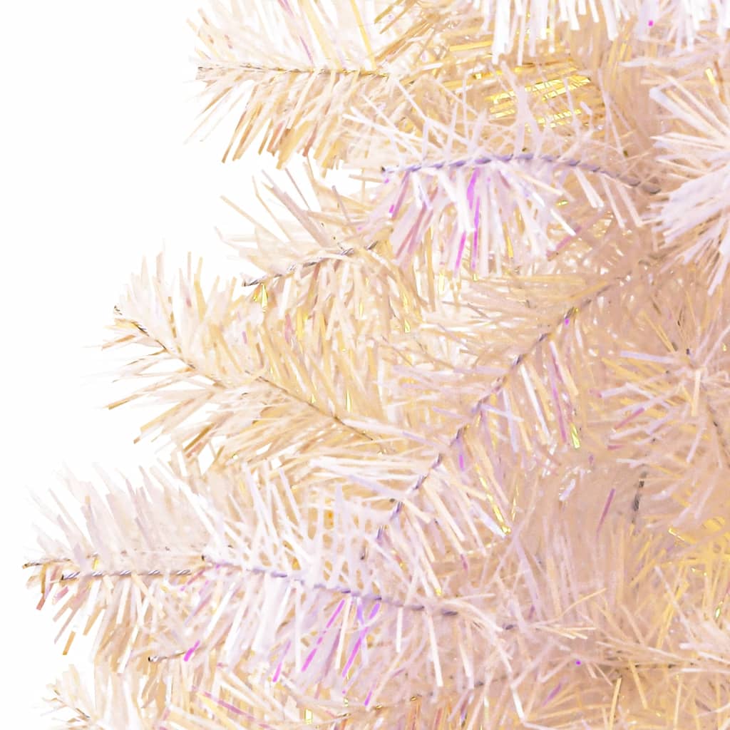 vidaXL Künstlicher Weihnachtsbaum Schillernde Spitzen Weiß 150 cm PVC