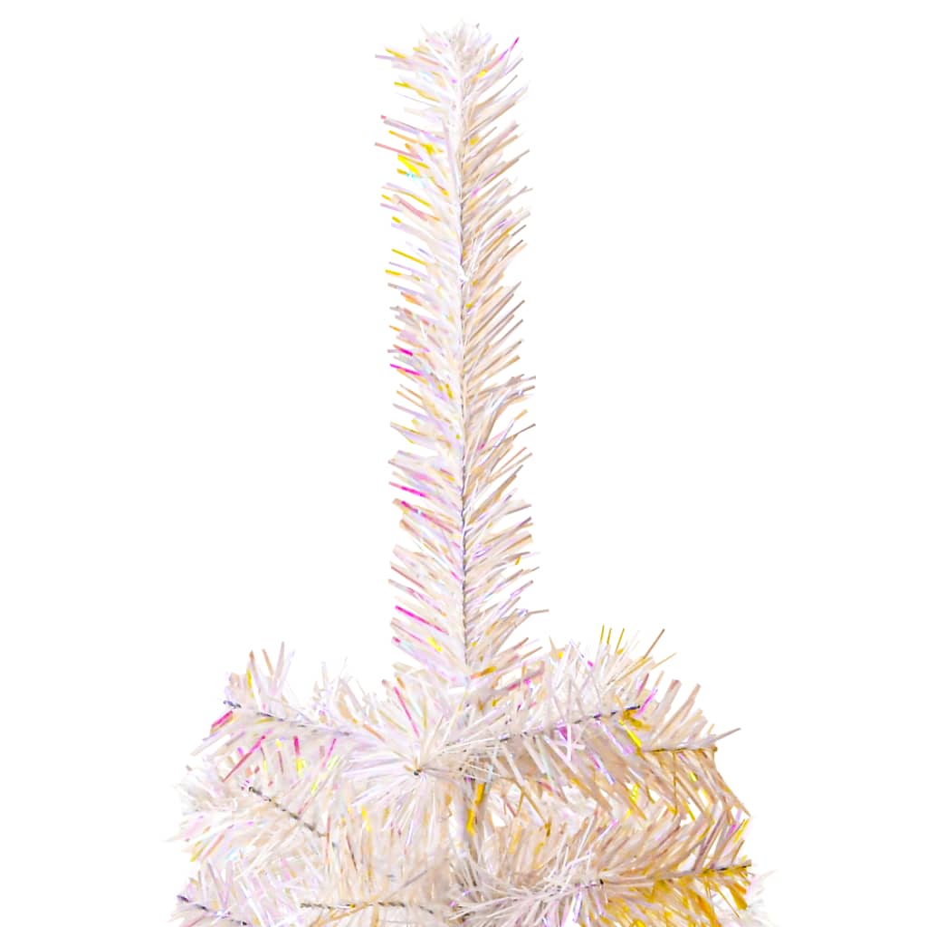 vidaXL Künstlicher Weihnachtsbaum Schillernde Spitzen Weiß 150 cm PVC
