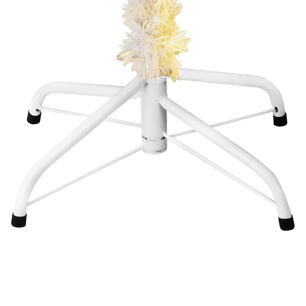 vidaXL Künstlicher Weihnachtsbaum Schillernde Spitzen Weiß 150 cm PVC
