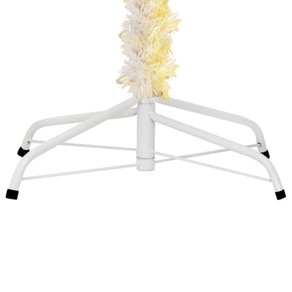 vidaXL Künstlicher Weihnachtsbaum Schillernde Spitzen Weiß 210 cm PVC