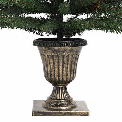 vidaXL Sapins de Noël artificiels 2 pcs avec couronne, guirlande et LED