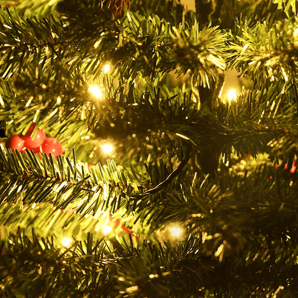 vidaXL Sapins de Noël artificiels 2 pcs avec couronne, guirlande et LED