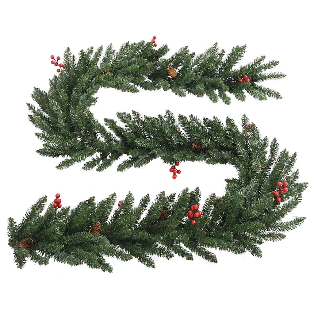 vidaXL Sapins de Noël artificiels 2 pcs avec couronne, guirlande et LED