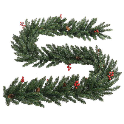 vidaXL Sapins de Noël artificiels 2 pcs avec couronne, guirlande et LED