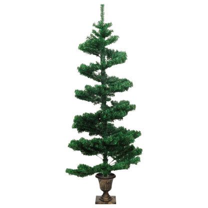 vidaXL Sapin de Noël spirale avec lumières et pot Vert 120 cm