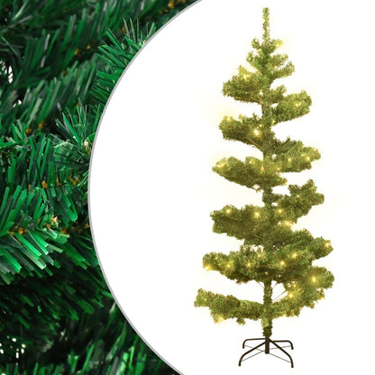 vidaXL Spiral-Weihnachtsbaum mit Beleuchtung und Ständer Grün 180 cm