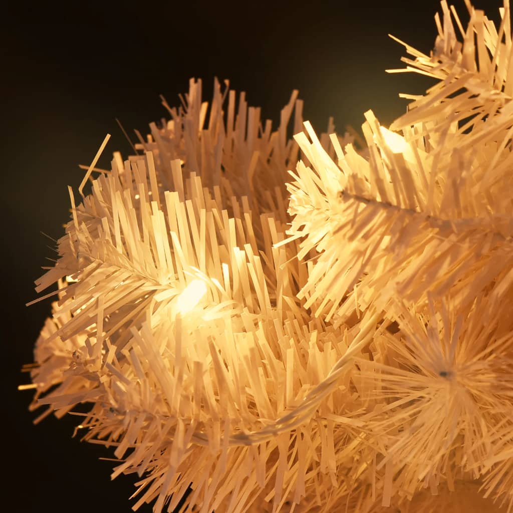 vidaXL Spiral-Weihnachtsbaum mit Beleuchtung und Topf Weiß 120 cm