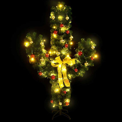 vidaXL Weihnachtskaktus mit Ständer und LED Grün 210 cm PVC