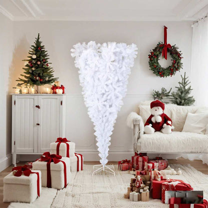 vidaXL Künstlicher Weihnachtsbaum mit Ständer Umgekehrt Weiß 180 cm