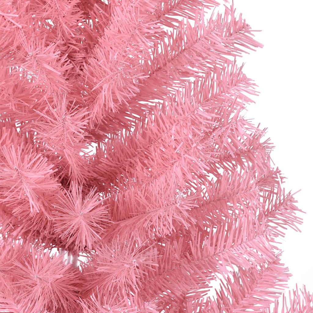 vidaXL Künstlicher Halb-Weihnachtsbaum mit Ständer Rosa 120 cm PVC