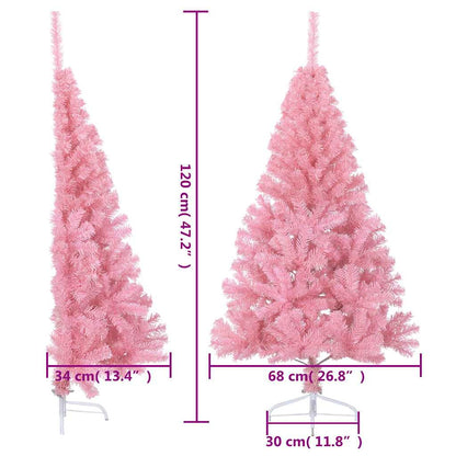 vidaXL Künstlicher Halb-Weihnachtsbaum mit Ständer Rosa 120 cm PVC