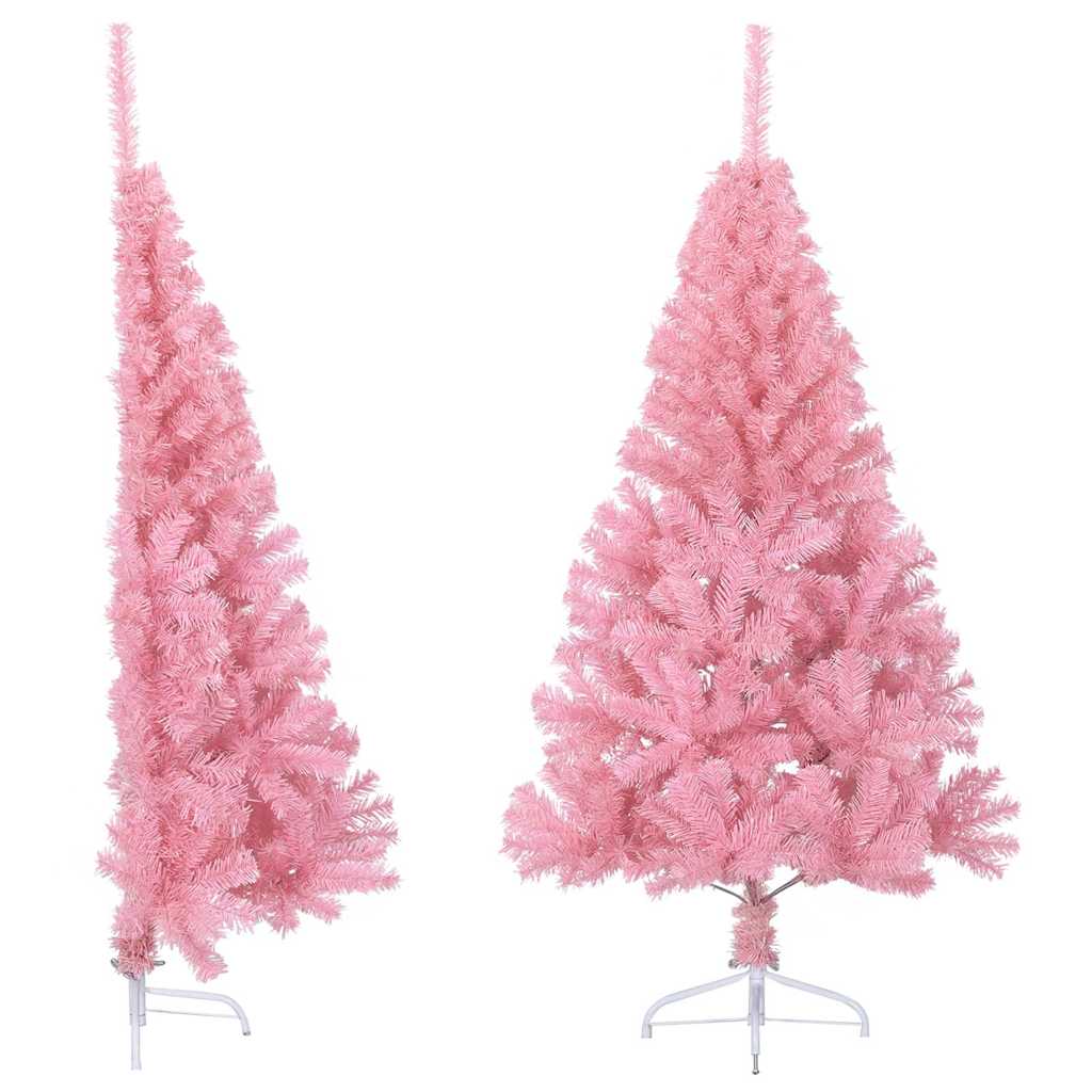 vidaXL Künstlicher Halb-Weihnachtsbaum mit Ständer Rosa 150 cm PVC